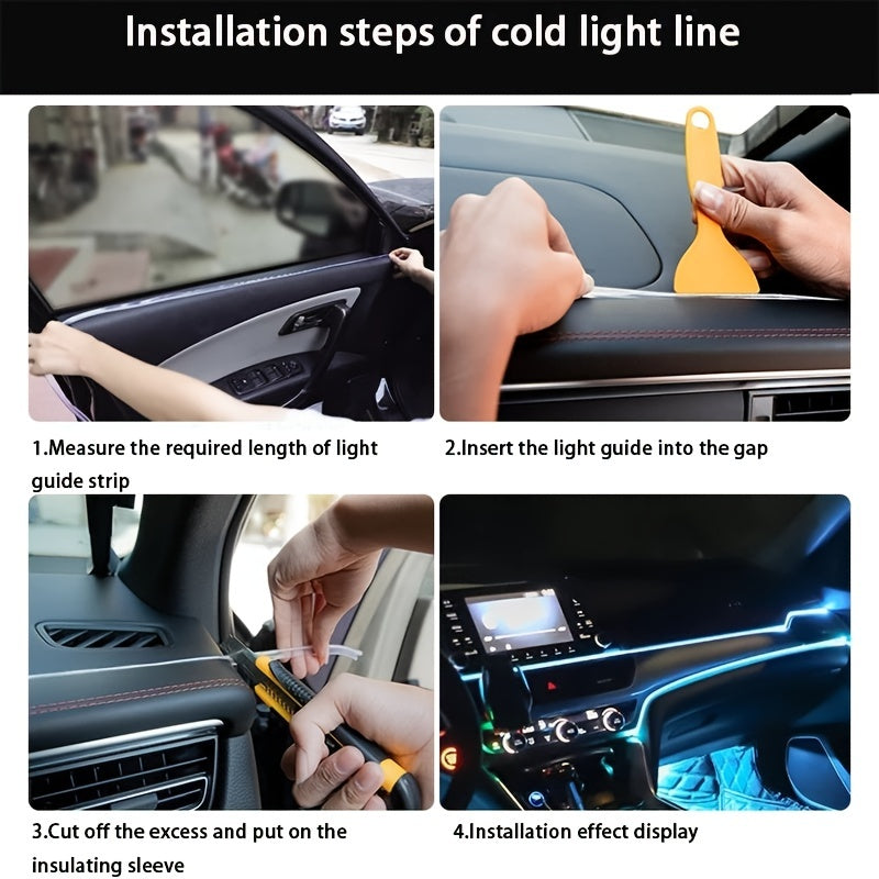 196.85inchCar Environment El Wire LED USB Flexible Neon Interior Lights Assembly RGB Light For Automotive Decoration Lighting Accessories
