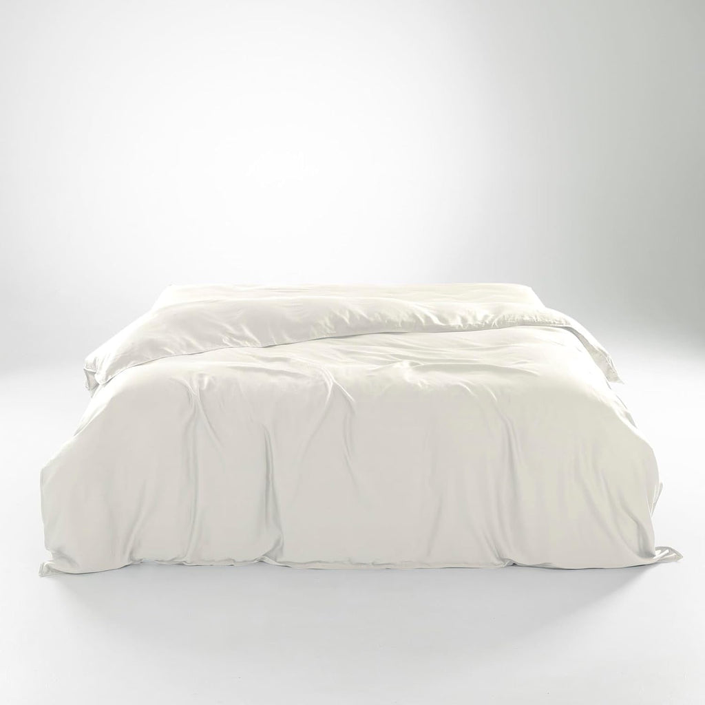 Olive + Crate Eucalyptus Cooling Duvet Covers King Size | Certified Tencel Lyocell Fiber from Austria for Quilt | Silky Soft Modal Fiber - Better Than Silk &amp; Cotton | Ivory