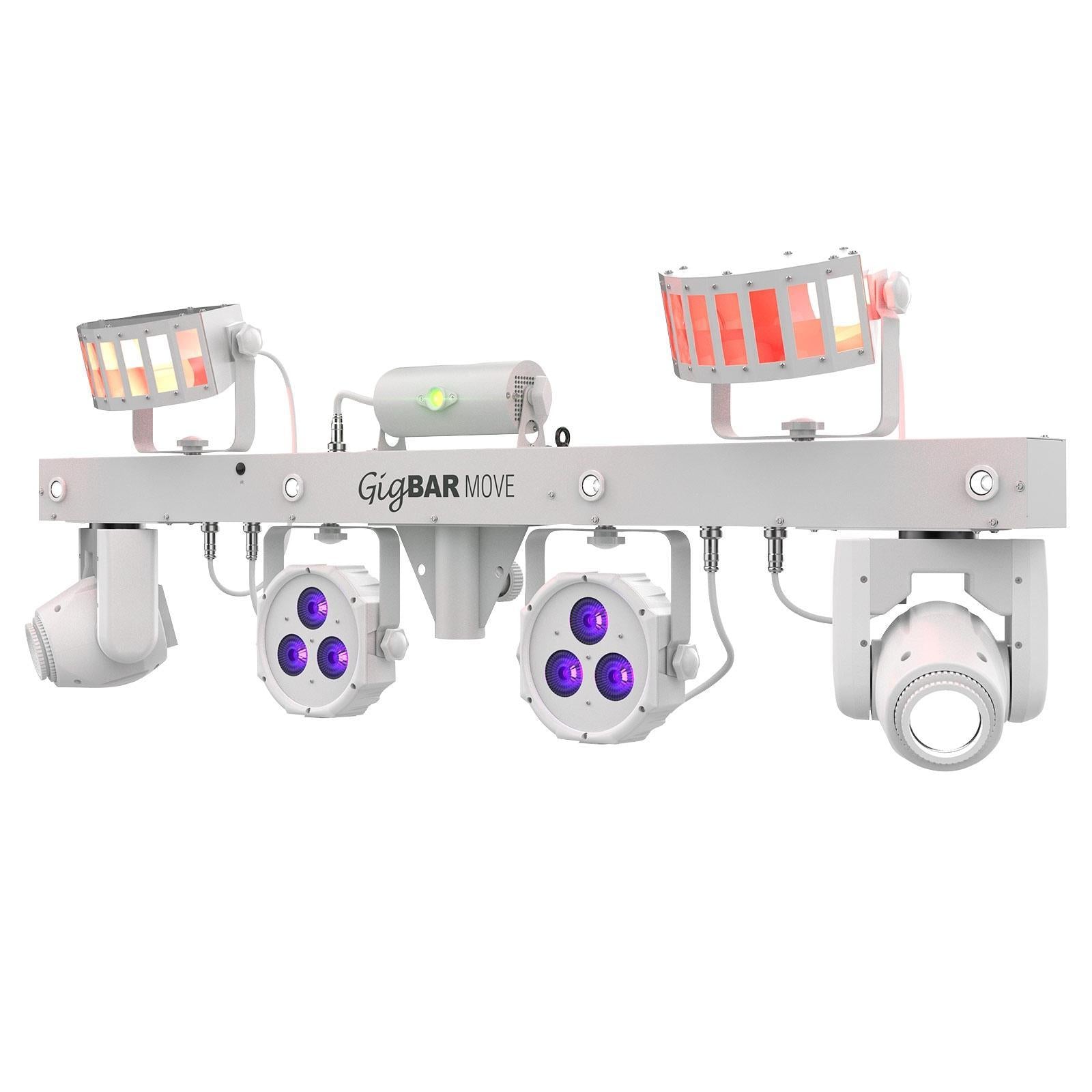 (2) Chauvet DJ GigBar Move White Effect Light Systems with Fog Machine & Programmable DMX Controller Package