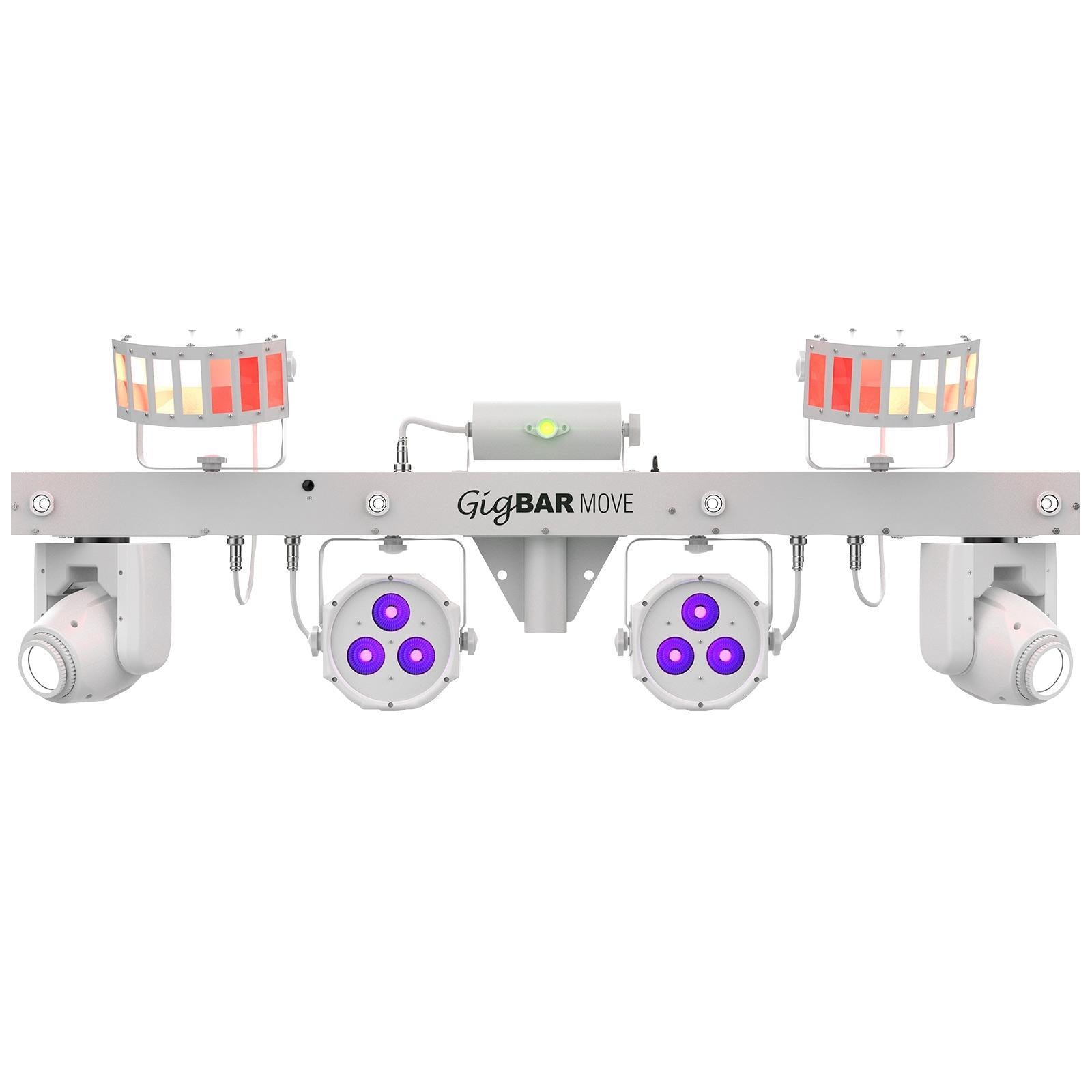 Chauvet DJ GigBar Move White 5-in-1 Ultimate Effect Light System with Hurricane 700 Fog Machine Package