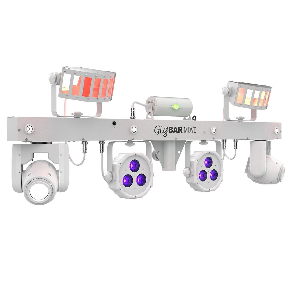 (2) Chauvet DJ GigBar Move White Effect Light Systems with Fog Machine & Programmable DMX Controller Package