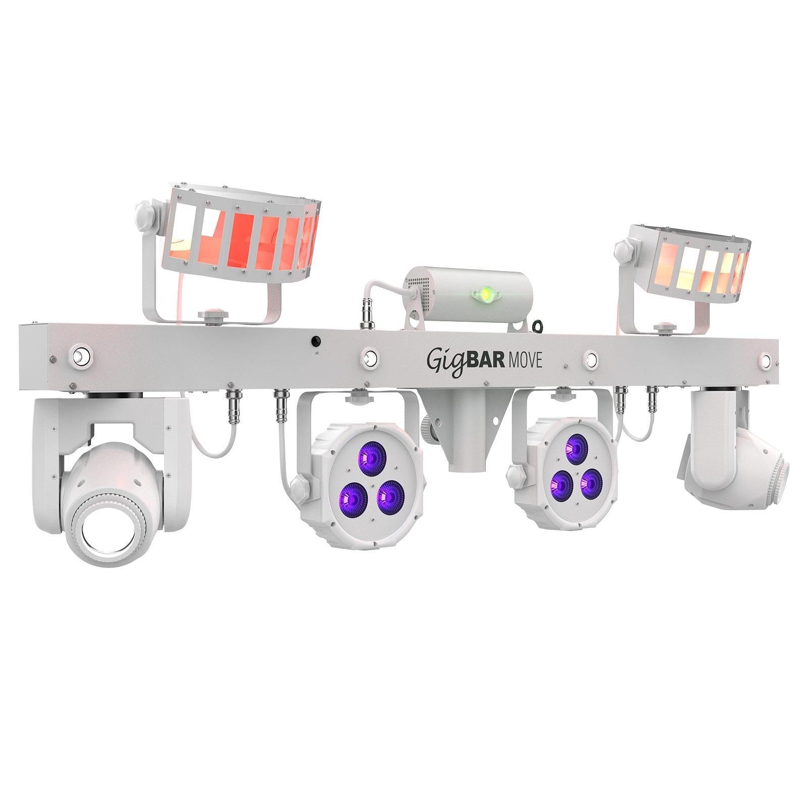 (2) Chauvet DJ GigBar Move White Effect Light Systems with Fog Machine & Programmable DMX Controller Package