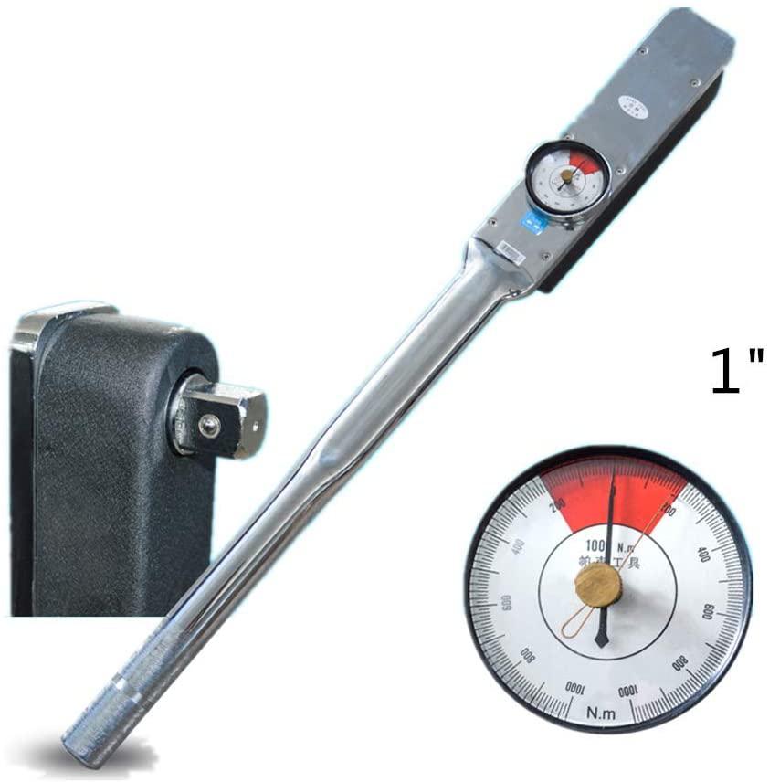 MXBAOHENG Drive Dial Torque Wrenches 1" Indicator Torquemeter Indicating Torque Tools with High Precision 1770-8850in.lbs (200-1000Nm)