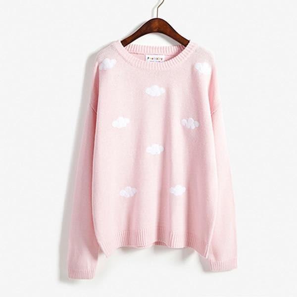 cloud embroidery sweater