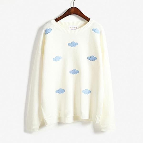 cloud embroidery sweater