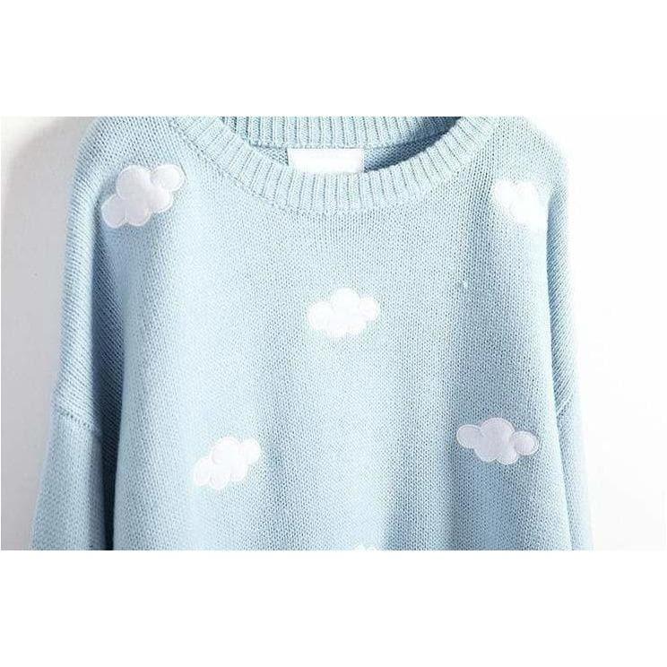 cloud embroidery sweater