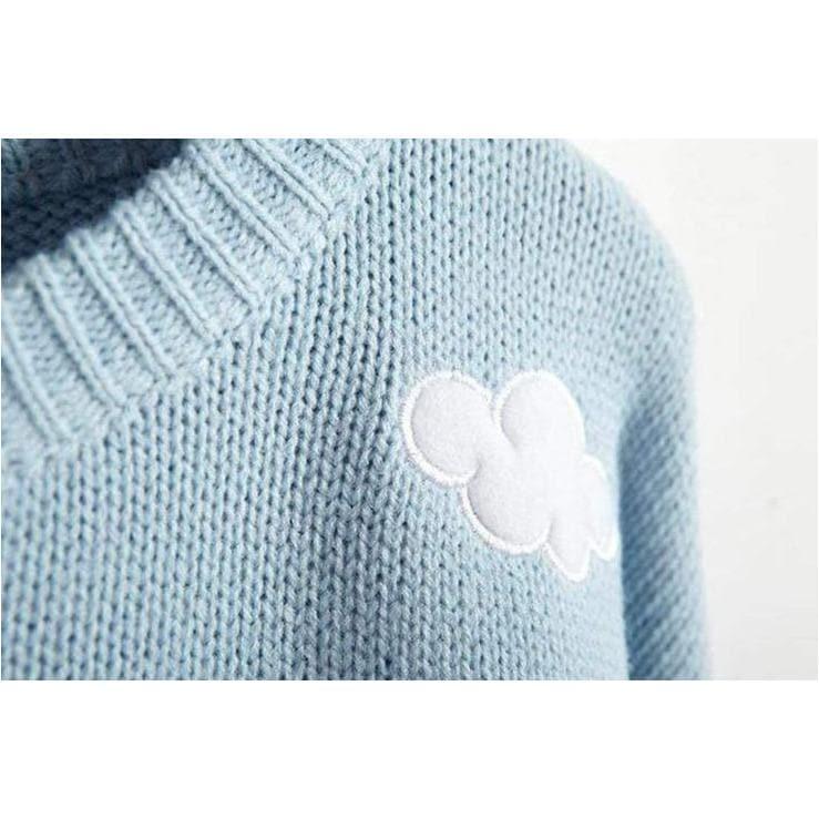 cloud embroidery sweater