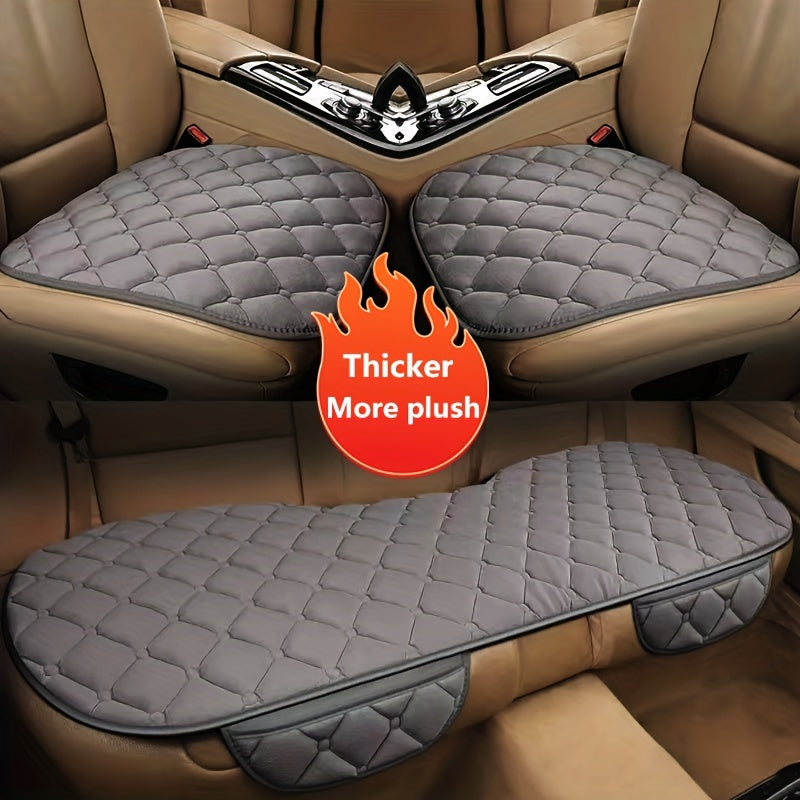 1pc / 3 Pcs Car Seat Cushion, Non-Slip Rubber Bottom With StoraPouch,Premium Comfort Memory Silk Cotton, Car Seat Pad Universal
