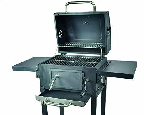 JAK BBQ J 2000 Charcoal Grill outdoor with side tables grate in grate system cha