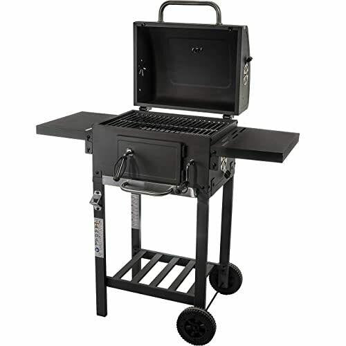 JAK BBQ J 2000 Charcoal Grill outdoor with side tables grate in grate system cha