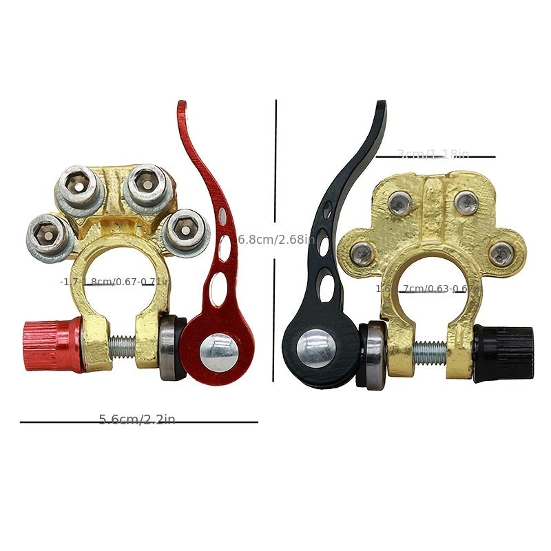 2pcs/set Car Battery Terminal Connector Battery Wire Cable Clamp Terminal Shut-Off Connectors Car