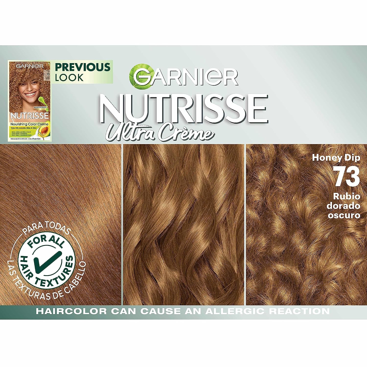 Garnier Hair Color Nutrisse Nourishing Creme, 73 Dark Golden Blonde (Honey Dip) Permanent Hair Dye, 2 Count (Packaging May Vary)