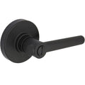 Highland Matte Black Bed and Bath Door Lever with Round Rose