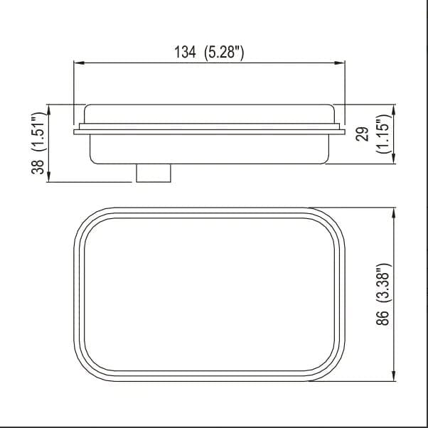 [ALL STAR TRUCK PARTS] 5x3" 4x Red 2xWhite Rectangle 12 LED Stop/Turn/Tail & Backup/Reverse Truck Trailer Hitch Light Grommet & 3 Wire Pigtail Plug Kit