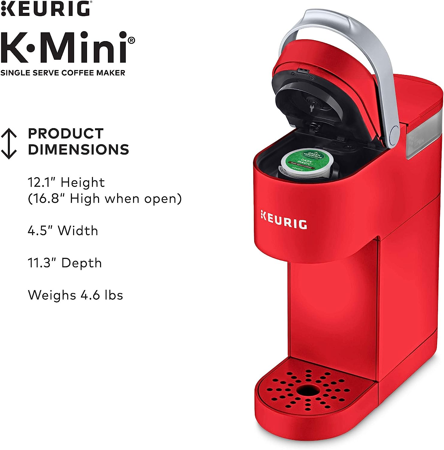 Keurig K-Mini Single Serve K-Cup Pod Coffee Maker, Poppy Red