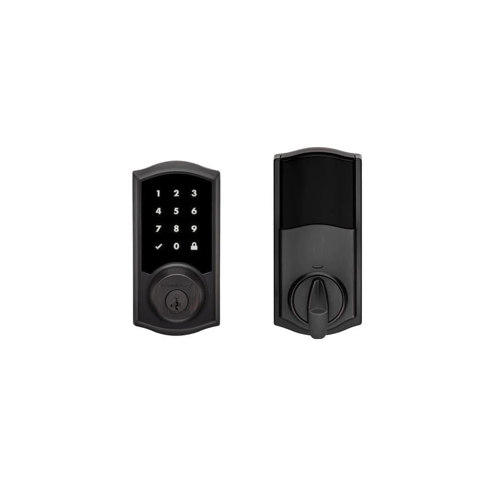 Z-Wave SmartCode 916 Touchscreen Satin Nickel Single Cylinder Electronic Deadbolt Featuring SmartKey Security