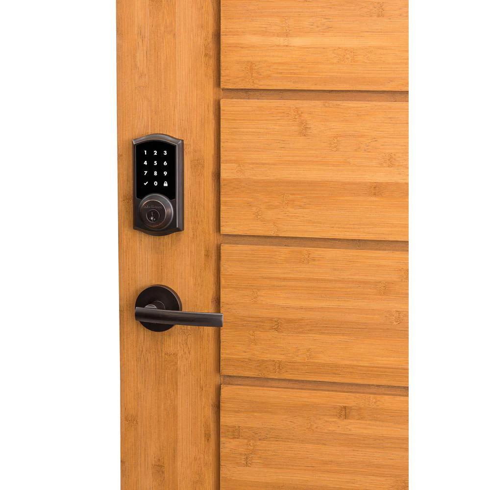 Z-Wave SmartCode 916 Touchscreen Satin Nickel Single Cylinder Electronic Deadbolt Featuring SmartKey Security