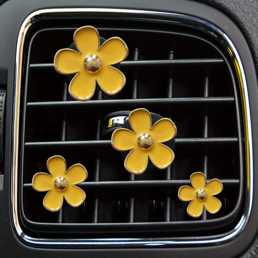 Small Daisy Flower Car Air Outlet Perfume Decorative Clip Car Accessories For Women