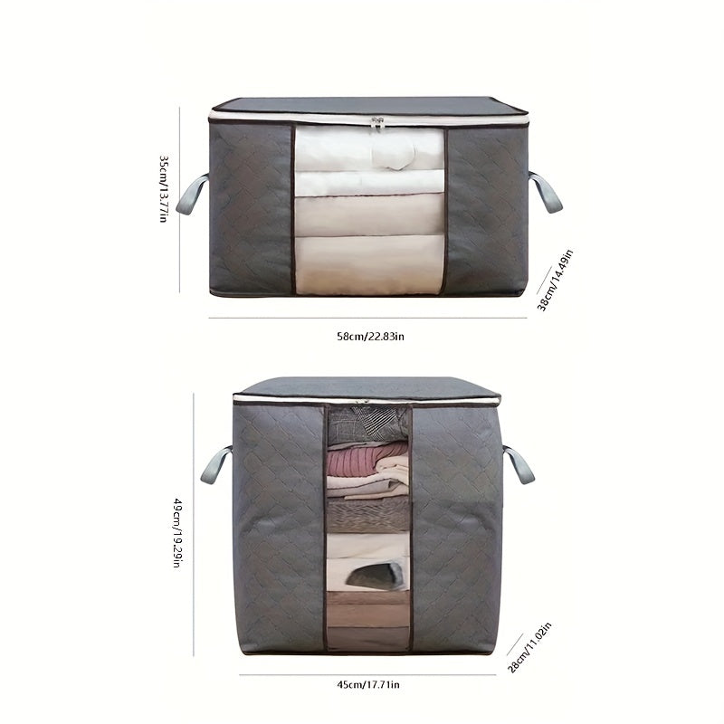 LarClothes StoraBag, Clothes Organizer With Handle &amp; Clear Window, StoraBins Containers For Comforters &amp; Blankets