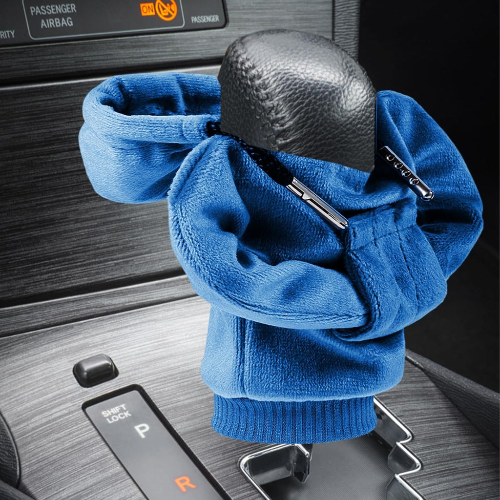 ZHSMS Gear Shift Cover, Universal Shift Knob Cover, Funny Sweater Hoodie for Gearshift, 4.7 Inch Car Shifter Stick Protector Decoration(Dark Blue)