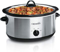 crock-pot 7 quart oval manual slow cooker, stainless steel (scv700-s-br)