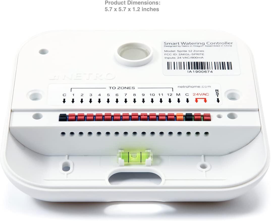 Netro Smart Sprinkler Controller, WiFi, Weather aware, Remote access, 12 Zone, Compatible with Alexa