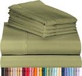 LuxClub 6 PC California King Size Sheet Set Bamboo Sheets Deep Pockets 18" Eco Friendly Wrinkle Free Cooling Sheets Machine Washable Hotel Bedding Silky Soft - Olive California King