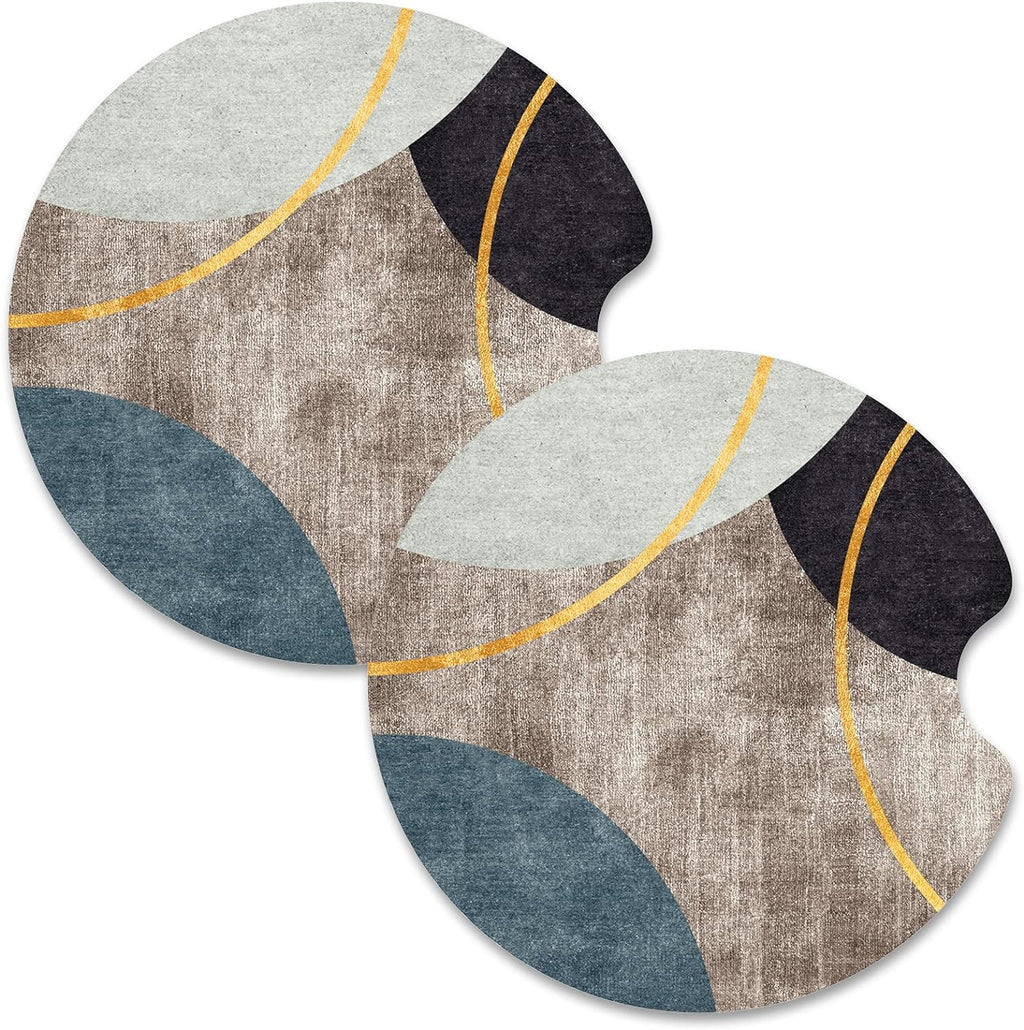 Nipichsha Car Cup Holder Coasters, Car Coasters for Cup Holders, 2 Pack Anti Slip Insert Coasters, Rubber Car Cup Mat with A Finger Notch, Cute Car Interior Accessories for Women Men(Simple Gray)
