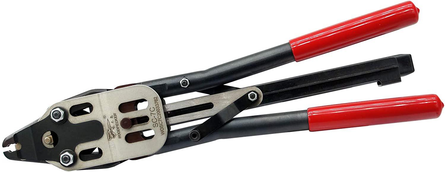 Woodpecker SC-7C 15 GauSnap-Ring Plier, Closure Diameter 7mm, Manual C Ring Hog Ring Tool with Auto-feed System for Wire Cages, Fencing
