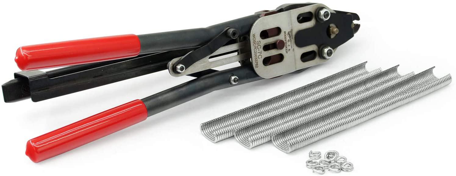 Woodpecker SC-7C 15 GauSnap-Ring Plier, Closure Diameter 7mm, Manual C Ring Hog Ring Tool with Auto-feed System for Wire Cages, Fencing
