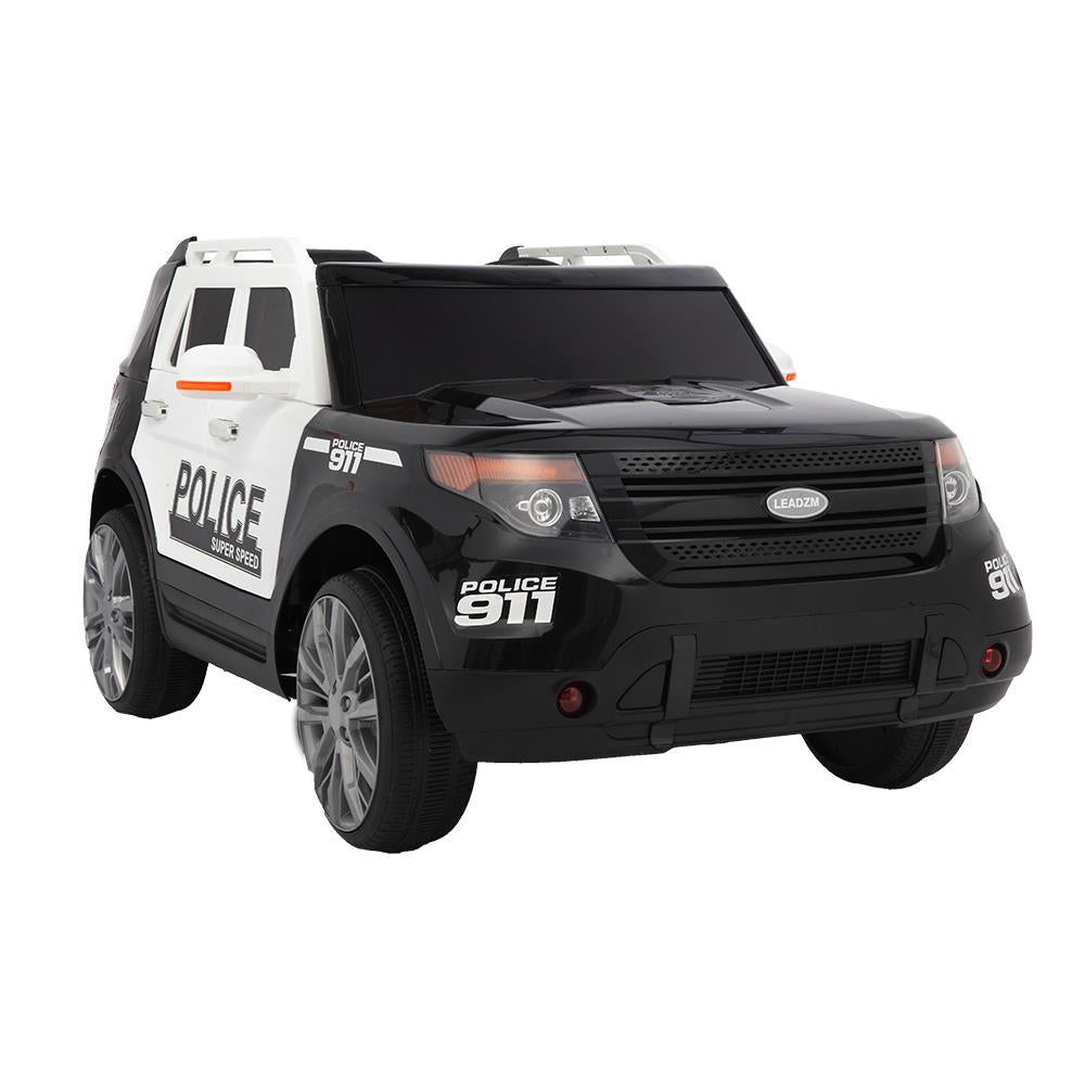 Ktaxon Kids Ride On Car Off-Road Police Car Double Drive Rechargeable 12V Battery Powered w/ RC Remote Control, MP3 Player, LED Lights, 3 Speed