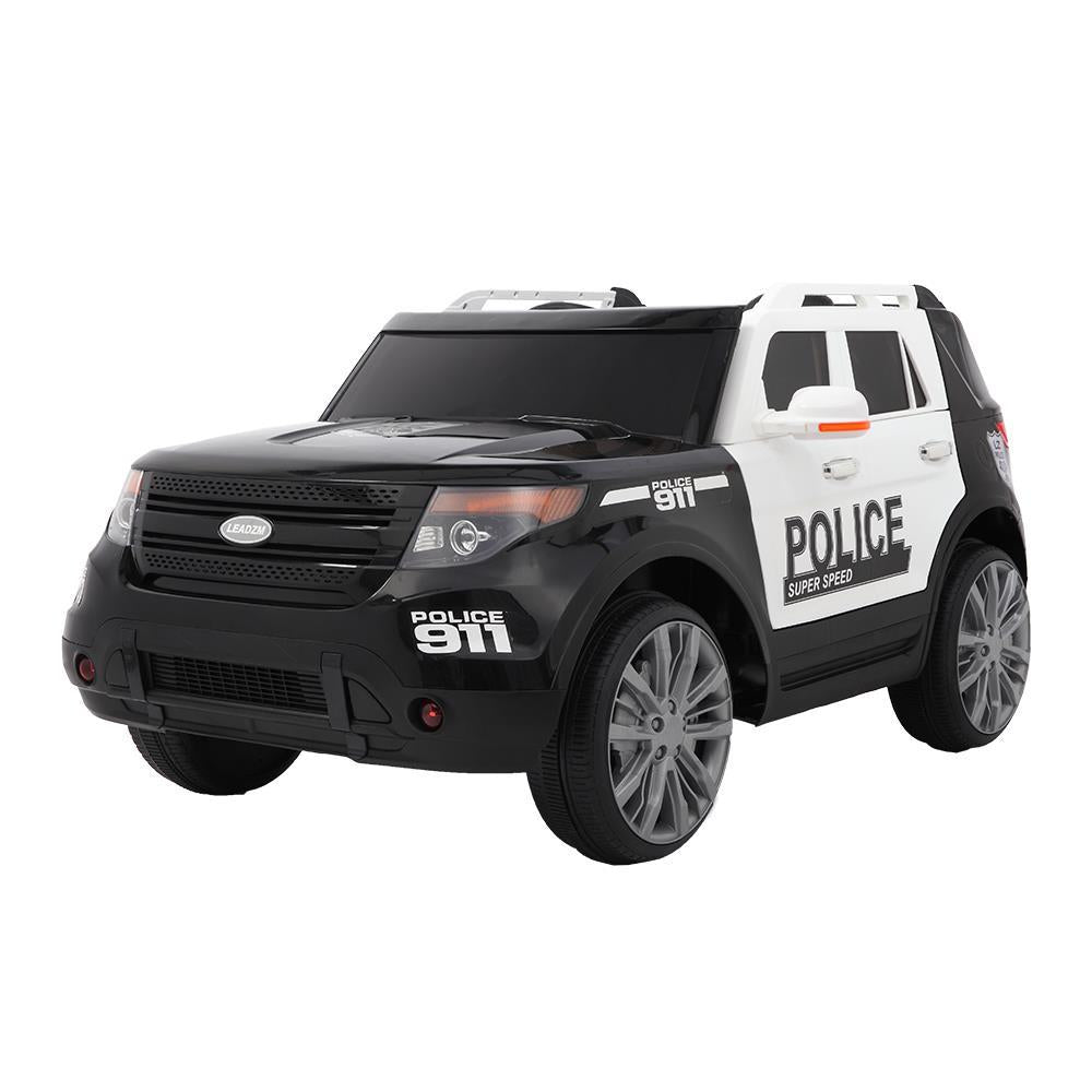 Ktaxon Kids Ride On Car Off-Road Police Car Double Drive Rechargeable 12V Battery Powered w/ RC Remote Control, MP3 Player, LED Lights, 3 Speed