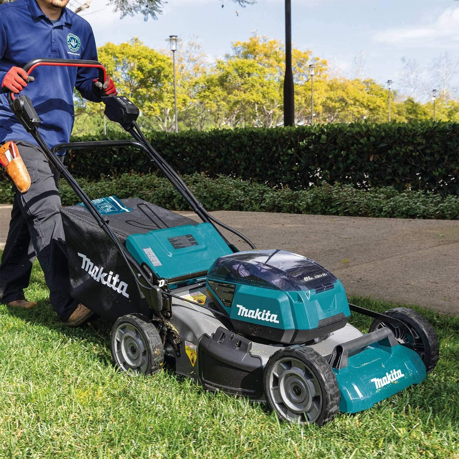 Makita XML07PT1 36V (18V X2) LXT Brushless 21" Commercial Lawn Mower Kit with 4 Batteries (5.0Ah), Teal