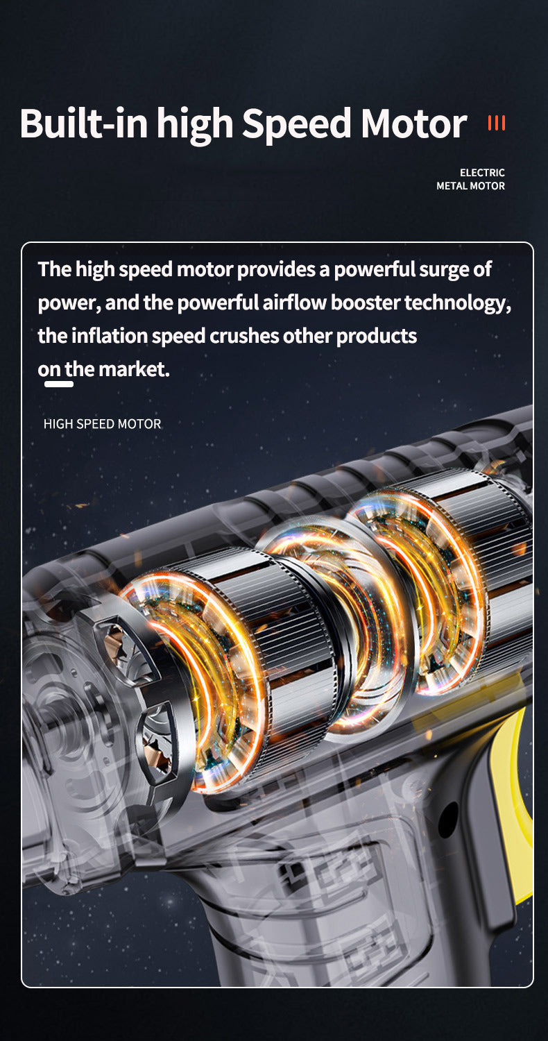 120W Car Air Inflator Pump, Wireless/Wired Electric Handheld Car Tire Inflatable Pump Portable Air Compressor For Tires Digital Auto Tire Inflator
