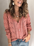 Fashion V-neck Openwork Sweater