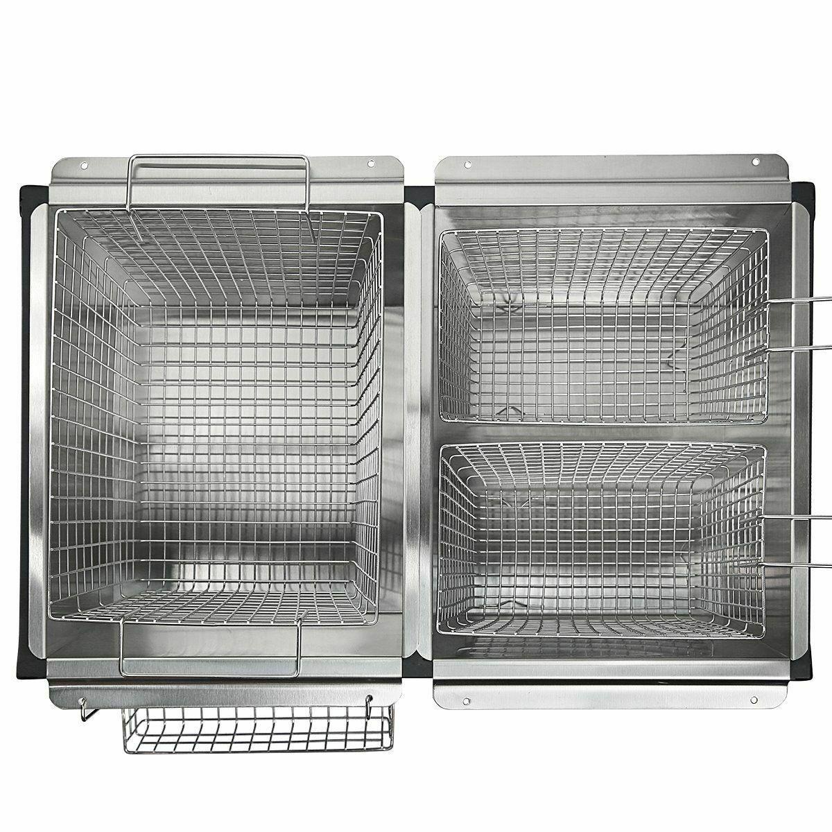 2-Burner Propane LPG Camping Stove basket Gas Double Deep Fryer Cooker Outdoor