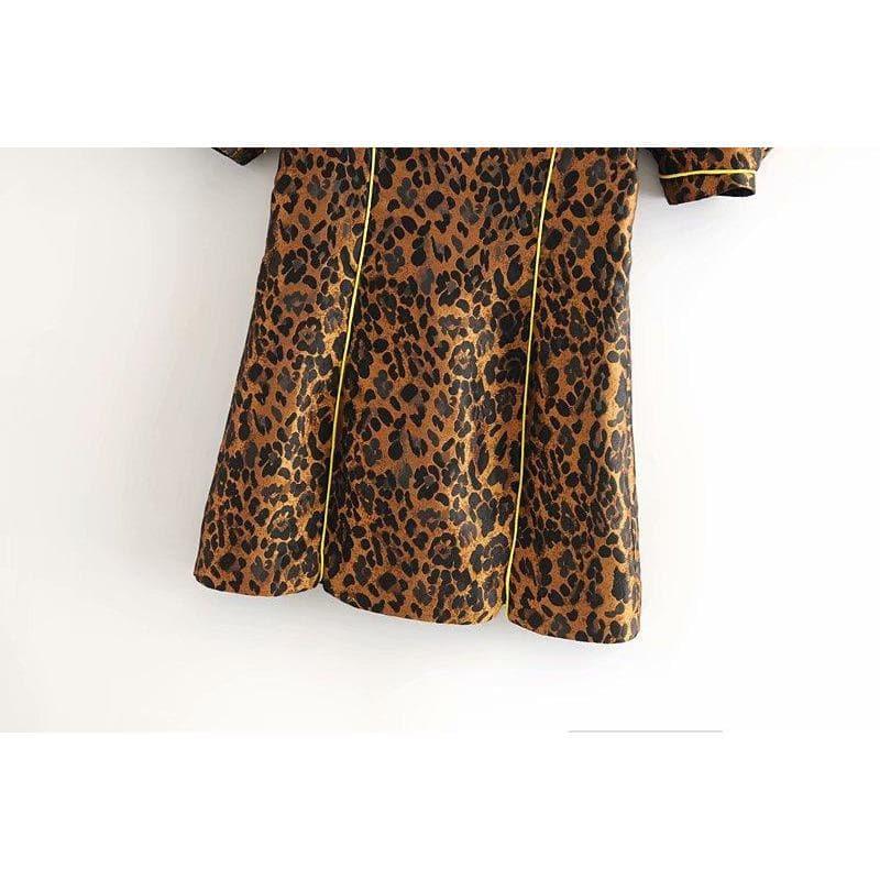 vintage leopard backless mini dress