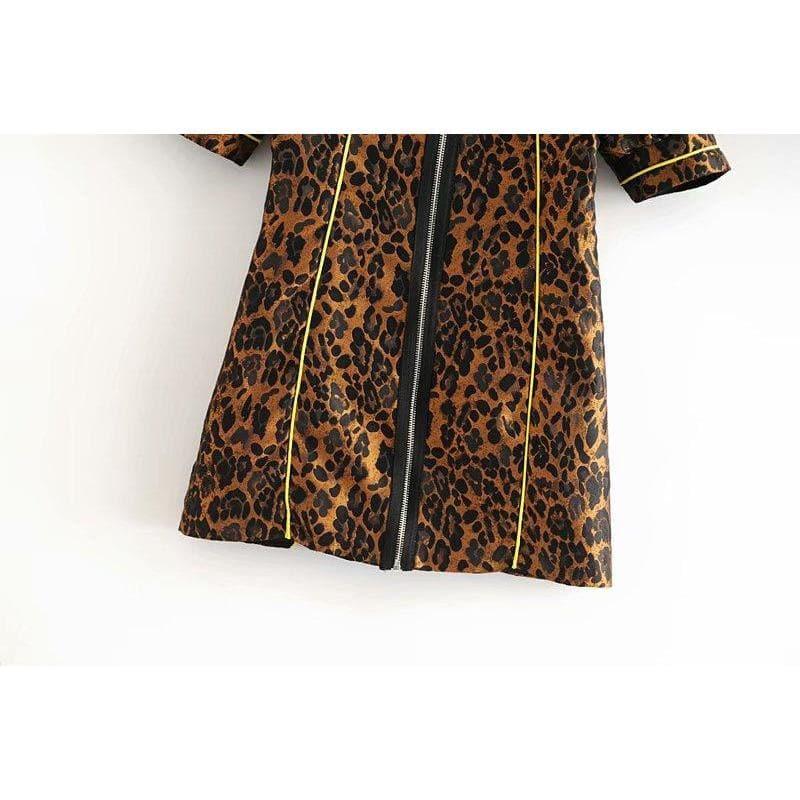 vintage leopard backless mini dress