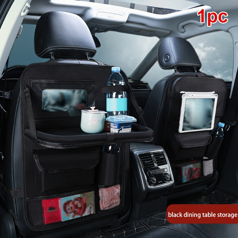 1pc Car Back Seat Organizer, StoraPockets Kick Mats Car Back Seat Protectors Tissue Box Cup Holder Laptop Table Car Eating Tray For ParOnly