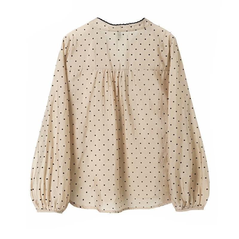 long puff sleeve smock blouse
