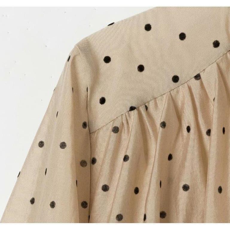 long puff sleeve smock blouse