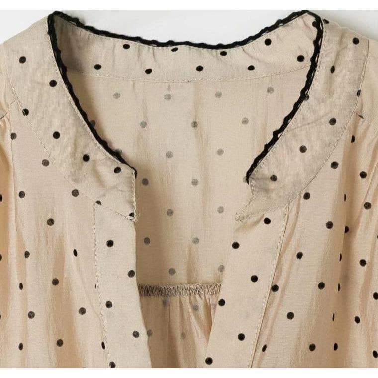 long puff sleeve smock blouse