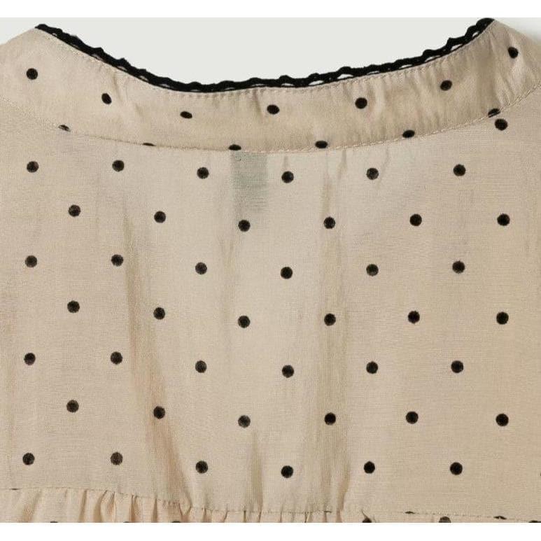 long puff sleeve smock blouse