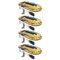 Challenger 3 Inflatable Raft Boat Set With Pump And Oars 68370EP (4 Pack)