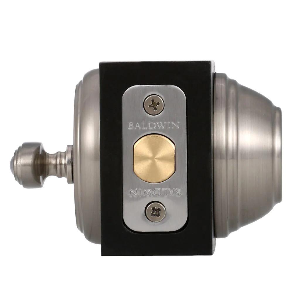 PrestiAlcott Satin Nickel Exterior Entry Knob and Single Cylinder Deadbolt Combo Pack Featuring SmartKey Security
