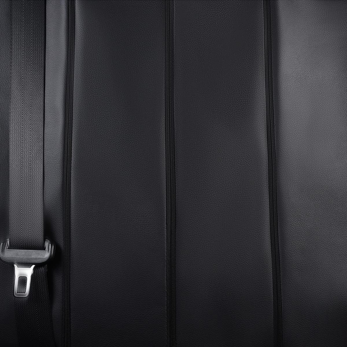 Flying Banner car seat Covers Protects Water Proof Faux Leather Carbon Fiber Front and Rear Bench (Black Black, Full Set - 9PCS)