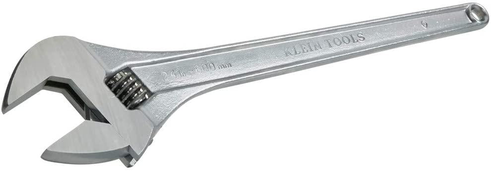 Klein Tools 500-24 Adjustable Wrench, Forged Drive Wrench with High Polish Chrome Finish and Contoured Handle, 24-Inch