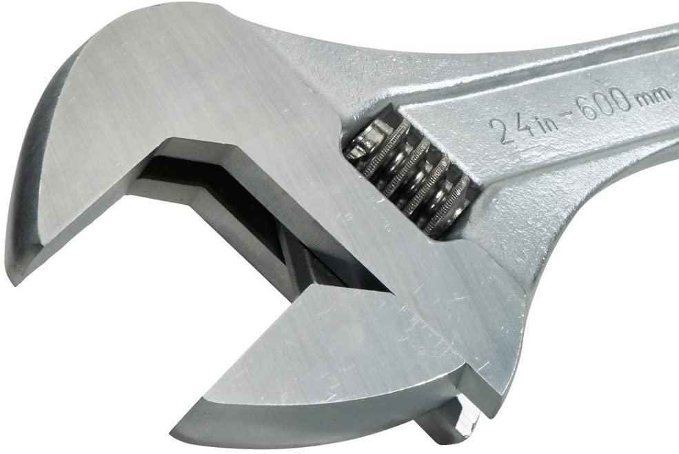 Klein Tools 500-24 Adjustable Wrench, Forged Drive Wrench with High Polish Chrome Finish and Contoured Handle, 24-Inch