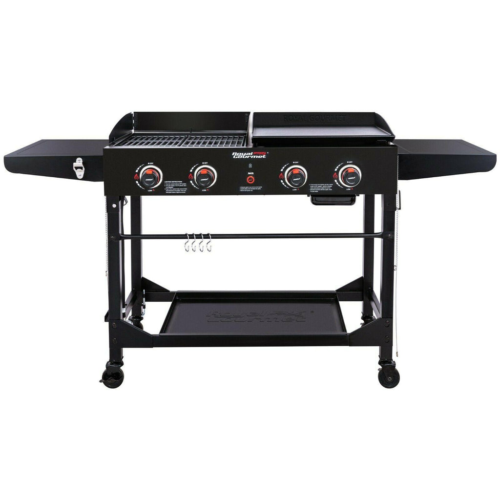 4-Burner Portable Flat Top Propane Gas Grill Griddle Combo GD402