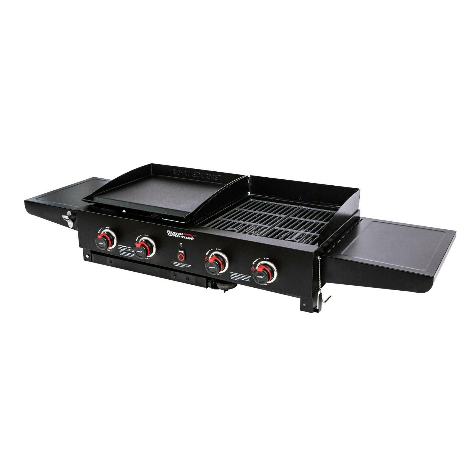 4-Burner Portable Flat Top Propane Gas Grill Griddle Combo GD402